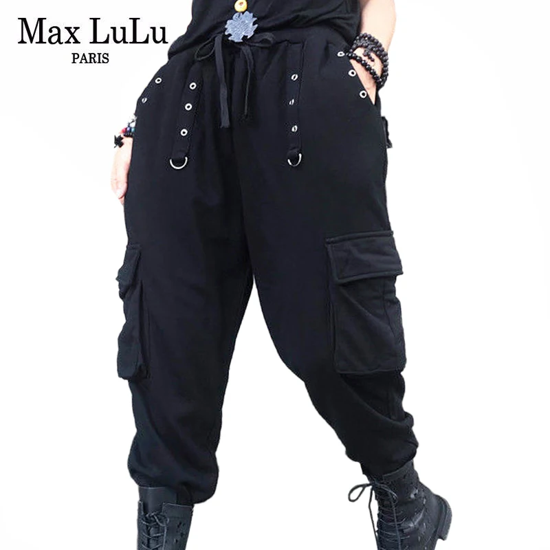 Max LuLu Autumn 2021 Design New Women Hip Hop Black Trousers Ladies Pockets Loose Pantalons Female Cotton Fitness Harem Pants
Max LuLu Autumn 2021 Design New Women Hip Hop Black Trousers Ladies Pockets Loose Pantalons Female Cotton Fitness Harem Pants