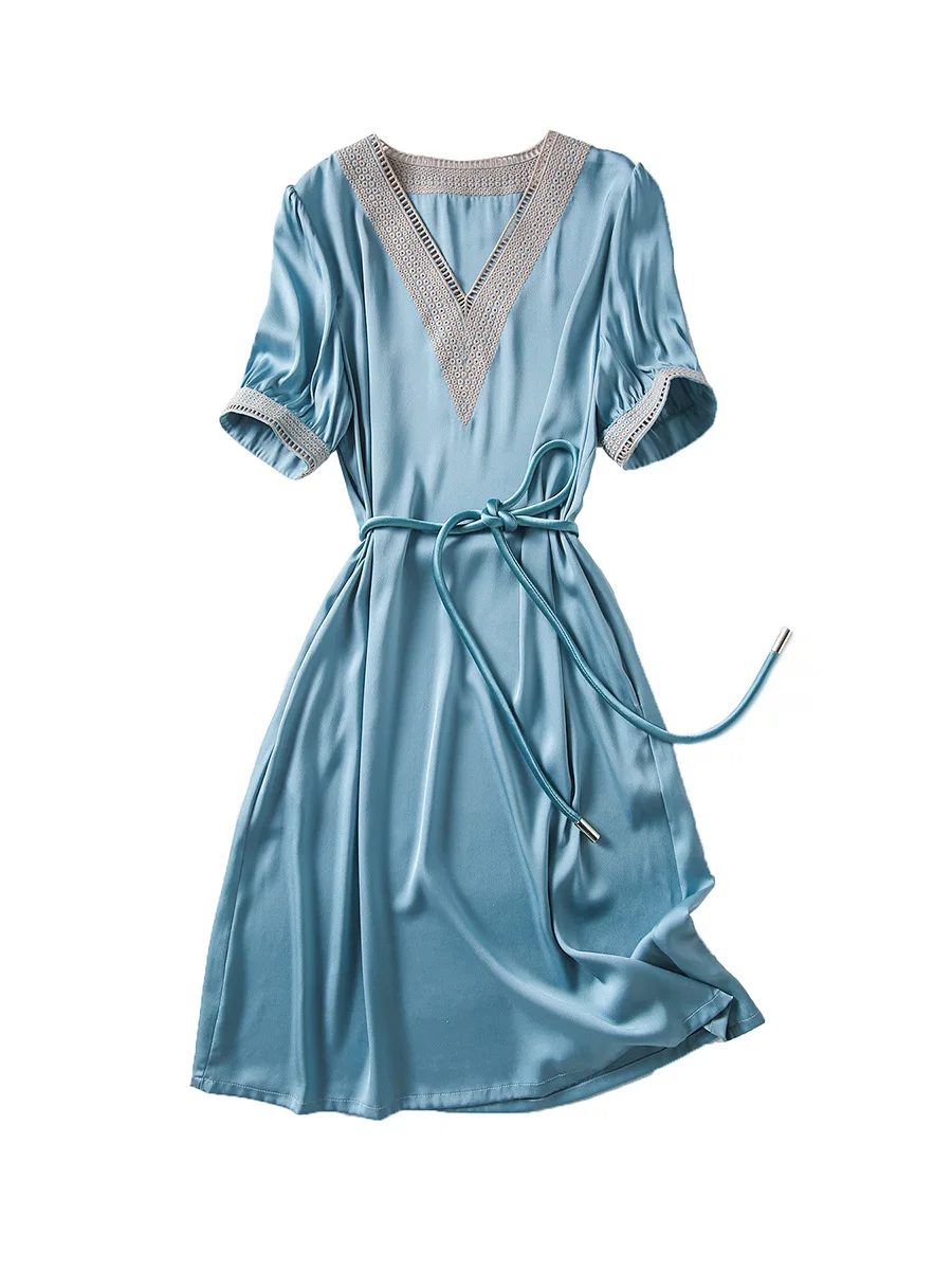 Light Luxury Women's Temperament Lace-up Waist Slimming High-end Dress 2021 New Summer Short-sleeved Mid-length Skirt
Light Luxury Women's Temperament Lace-up Waist Slimming High-end Dress 2021 New Summer Short-sleeved Mid-length Skirt