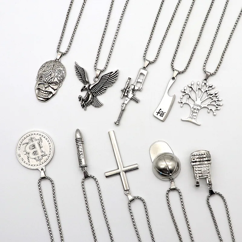 Hip-hop Fashion New Style 2021 Multi-style Stainless Steel Necklace Pendant for Women Men Gothic Punk Party Jewelry
Hip-hop Fashion New Style 2021 Multi-style Stainless Steel Necklace Pendant for Women Men Gothic Punk Party Jewelry