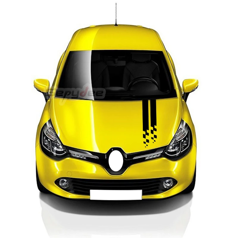 Наклейка на капот автомобиля гоночная Спортивная наклейка в полоску для Renault Megane