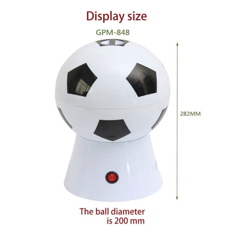 220V Football Popcorn Machine Mini Household Automatic Hot Air DIY Popcorn Maker Machine Creative Small Puffing Machine 
220V Football Popcorn Machine Mini Household Automatic Hot Air DIY Popcorn Maker Machine Creative Small Puffing Machine