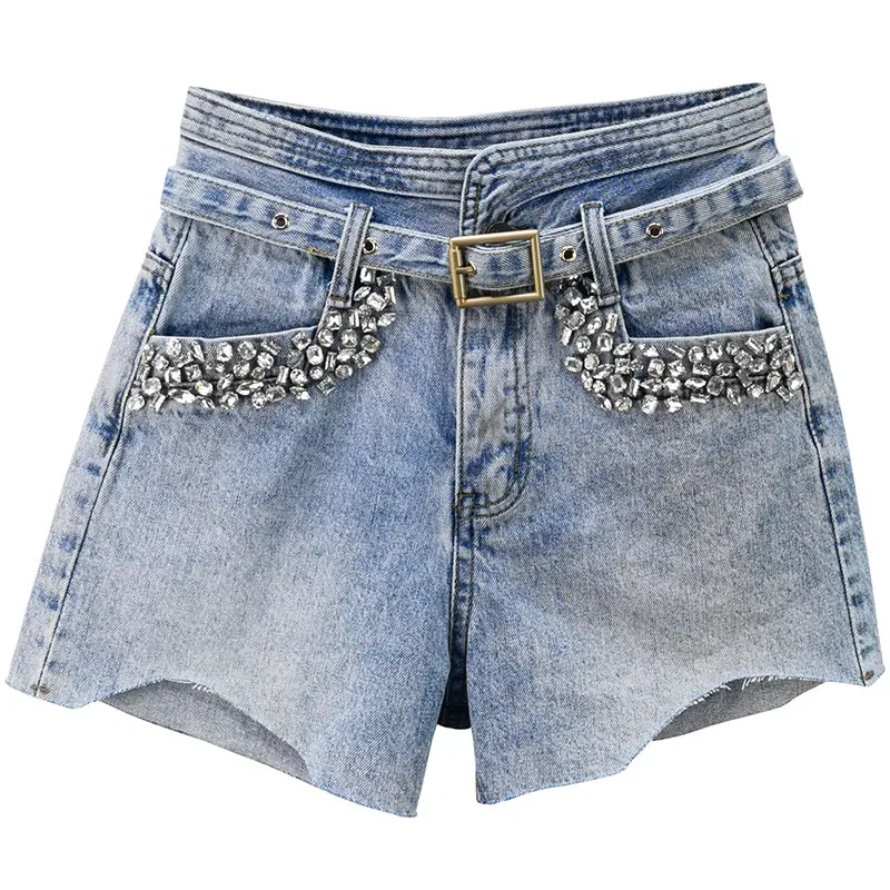 Light Blue Denim Shorts Women's Thin 2021 Summer New High Waist Diamond-Embedded Wide-Leg Hot Pants Girls Ladies Nancylim
Light Blue Denim Shorts Women's Thin 2021 Summer New High Waist Diamond-Embedded Wide-Leg Hot Pants Girls Ladies Nancylim