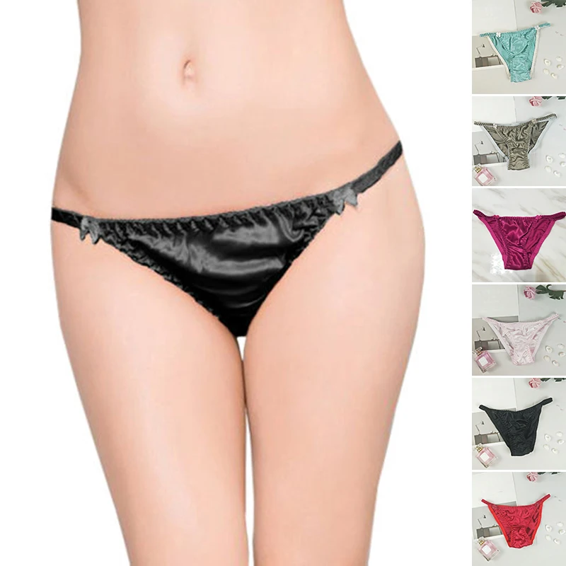 Ladies Silk Lingerie Panties Sexy Seamless Satin Underwear Women Breathable Panties Briefs 6 Colors Wholesale
Ladies Silk Lingerie Panties Sexy Seamless Satin Underwear Women Breathable Panties Briefs 6 Colors Wholesale