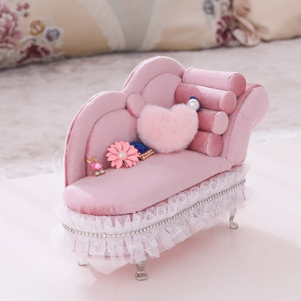 Lace Sofa Jewelry Box Organizer Display Storage Case for Rings Earrings Necklace, Home Tabletop Decoration(7.09x2.36x5.12 inch)
Lace Sofa Jewelry Box Organizer Display Storage Case for Rings Earrings Necklace, Home Tabletop Decoration(7.09x2.36x5.12 inch)