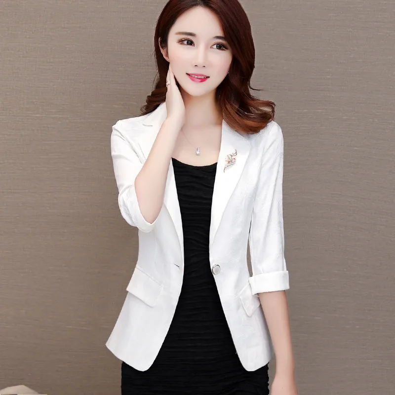 Female Small Blazers Fashion Brooch Jacquard Tweed Blazers Jacket 2020 Summer New Single Button Basic Short Suit Feminino Y242
Female Small Blazers Fashion Brooch Jacquard Tweed Blazers Jacket 2020 Summer New Single Button Basic Short Suit Feminino Y242