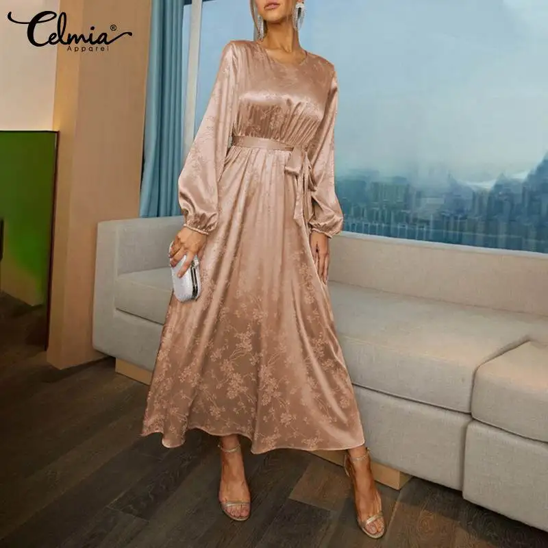 Celmia Fashion Women Satin Dress Belted 2021 Autumn Sexy Puff Sleeve V Neck Elegant Party Vestidos Casual Long Shirt Robes Femme
Celmia Fashion Women Satin Dress Belted 2021 Autumn Sexy Puff Sleeve V Neck Elegant Party Vestidos Casual Long Shirt Robes Femme