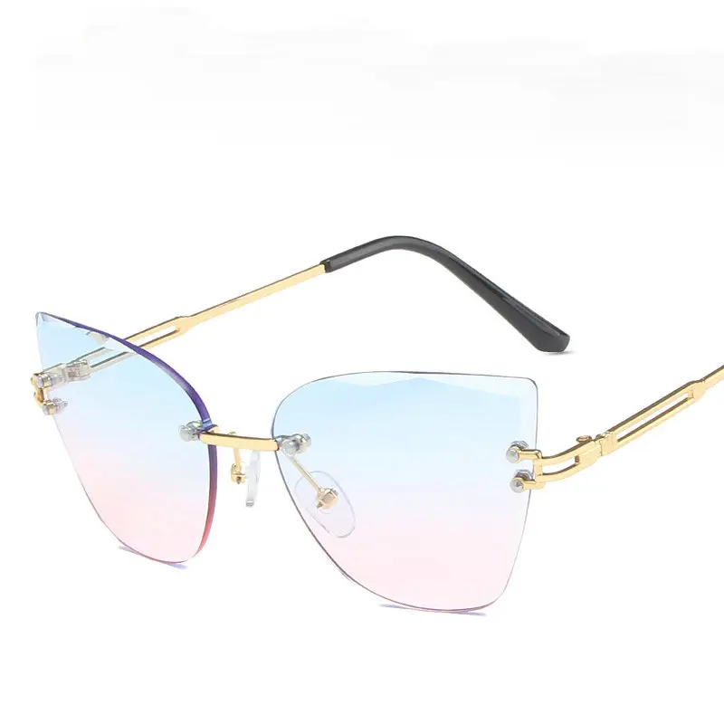 Sexy ladies Cat eye Women's sunglasses high quality Fashion Rimless Brand shades glasses female sunglasses oculos vintage
Sexy ladies Cat eye Women's sunglasses high quality Fashion Rimless Brand shades glasses female sunglasses oculos vintage