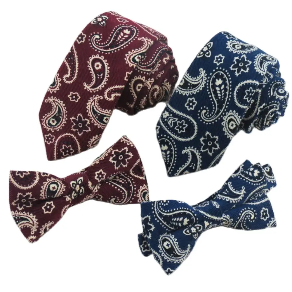 New style corduroy necktie and bowtie/beige and black cashew flower desgin/fashionable navy narrow ties
New style corduroy necktie and bowtie/beige and black cashew flower desgin/fashionable navy narrow ties