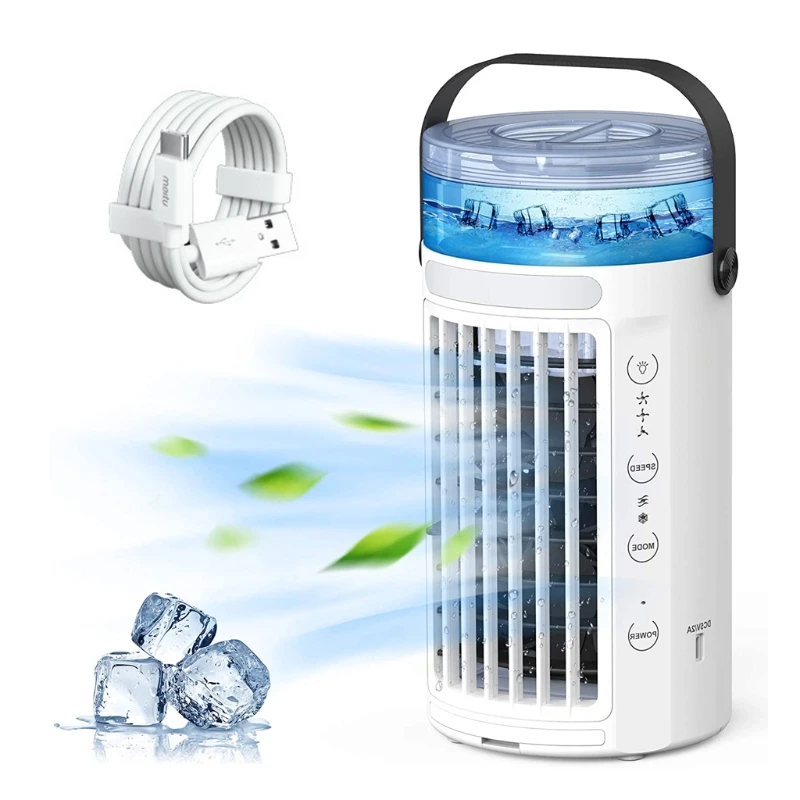 Portable Air Conditioner Fan 480ml Water Tank Wind Auto Shut-off w/ Night Light Type-C Charging For Room Home Office
Portable Air Conditioner Fan 480ml Water Tank Wind Auto Shut-off w/ Night Light Type-C Charging For Room Home Office