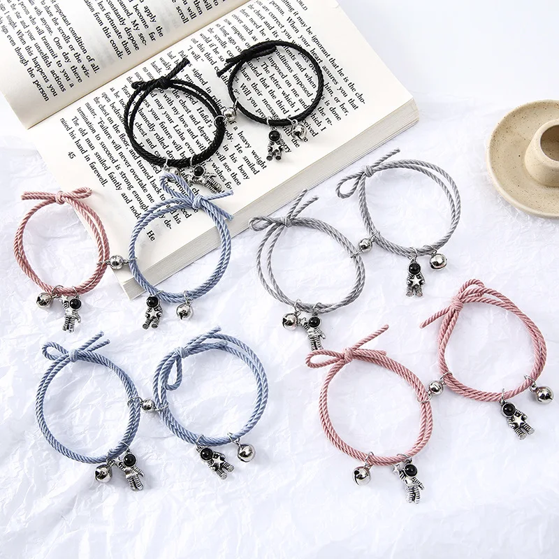 Couple Bracelet Astronaut Small Rubber Band to Send Girlfriend Boyfriend Magnet Stone Bell Bracelet Knotted Head Rope lpfk Arts
Couple Bracelet Astronaut Small Rubber Band to Send Girlfriend Boyfriend Magnet Stone Bell Bracelet Knotted Head Rope lpfk Arts