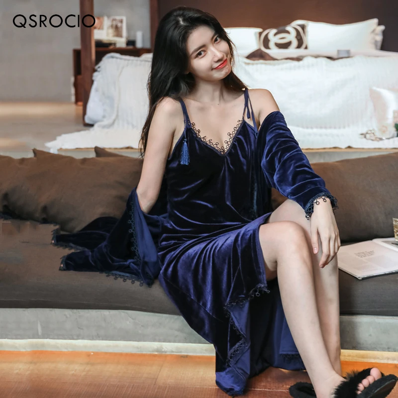 QSROCIO Высококачественный Женский пижамный комплект, бархатный длинный халат, пижама, элегантная Домашняя одежда с открытой спиной, банный ха...
QSROCIO Высококачественный Женский пижамный комплект, бархатный длинный халат, пижама, элегантная Домашняя одежда с открытой спиной, банный ха...