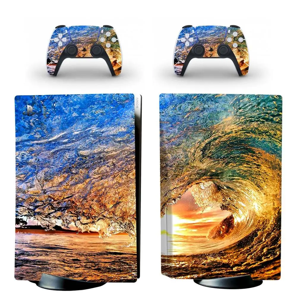 Наклейка с рисунком морской волны PS5 для консоли Playstation 5 и 2 контроллеров, стиль 2
Наклейка с рисунком морской волны PS5 для консоли Playstation 5 и 2 контроллеров, стиль 2