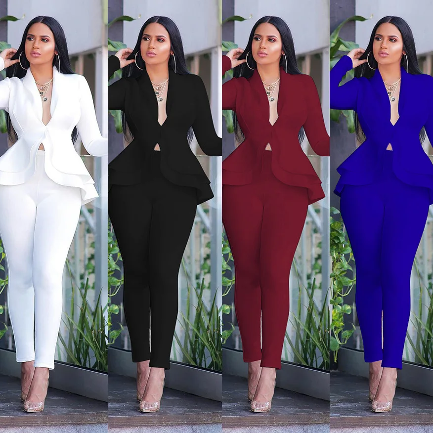2021 spring and Autumn New style Women's fashion Ruffle air layer slim professional uniform long casual suit
2021 spring and Autumn New style Women's fashion Ruffle air layer slim professional uniform long casual suit
