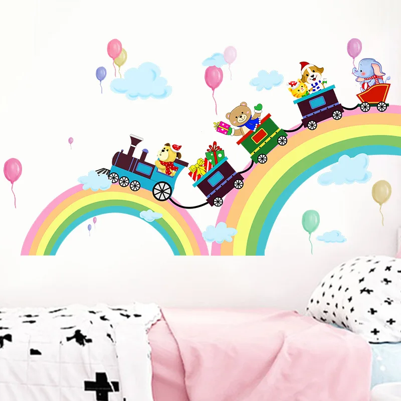 Creative Cartoon Rainbow Bridge Animal Train Children's Room Kindergarten Classroom Wall for Children Gift
Creative Cartoon Rainbow Bridge Animal Train Children's Room Kindergarten Classroom Wall for Children Gift