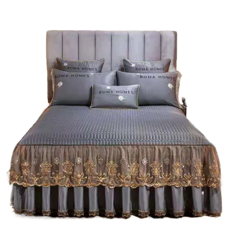 European style satin silk cotton quilted bedspread one-piece non-slip three-piece solid color mattress protection cover
European style satin silk cotton quilted bedspread one-piece non-slip three-piece solid color mattress protection cover