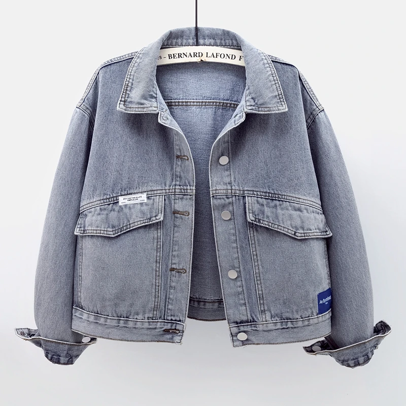 Autumn Vintage Blue Denim Jacket Women Loose Short Outerwear Korean Patch Design Big Pocket Long Sleeve Jeans Jacket Coat Female
Autumn Vintage Blue Denim Jacket Women Loose Short Outerwear Korean Patch Design Big Pocket Long Sleeve Jeans Jacket Coat Female