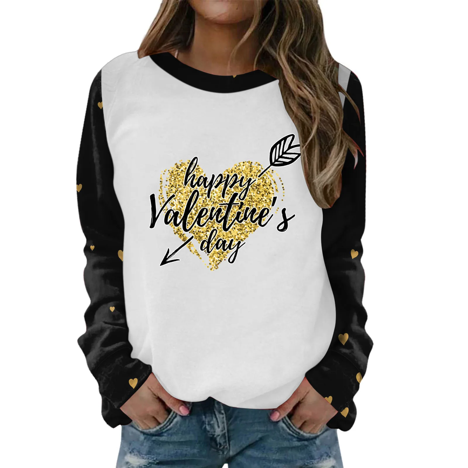 Women's Fashion Valentine's Day Print Long-sleeved Lovers Sweatshirt Casual Blouse Pullovers Tops Ladies Clothes Ropa Mujer
Women's Fashion Valentine's Day Print Long-sleeved Lovers Sweatshirt Casual Blouse Pullovers Tops Ladies Clothes Ropa Mujer