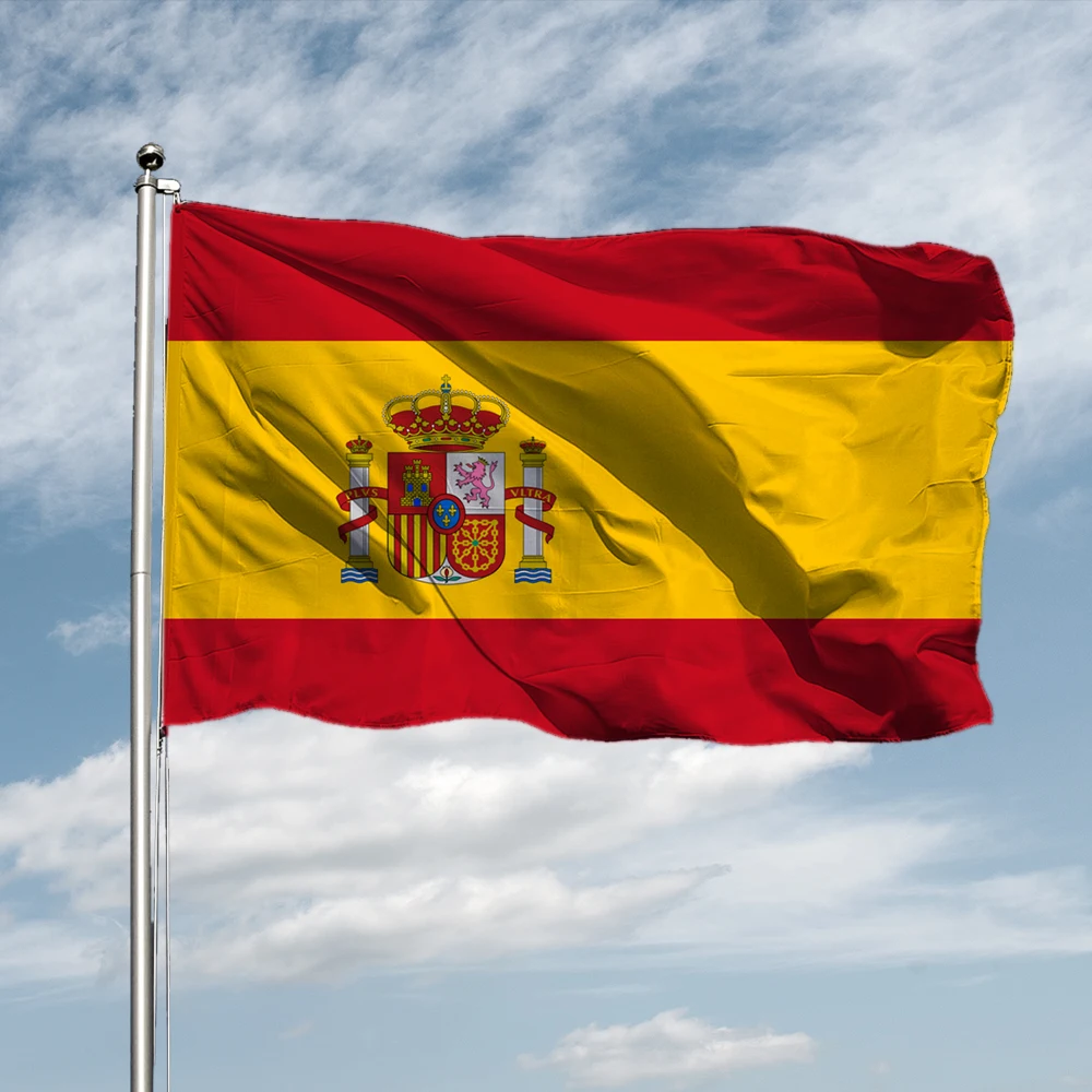 Free Shipping Spain National Flag 90x150cm Polyester No Fade ESP ES Espana Spanish Flag Banner for Celebration big flags 
Free Shipping Spain National Flag 90x150cm Polyester No Fade ESP ES Espana Spanish Flag Banner for Celebration big flags