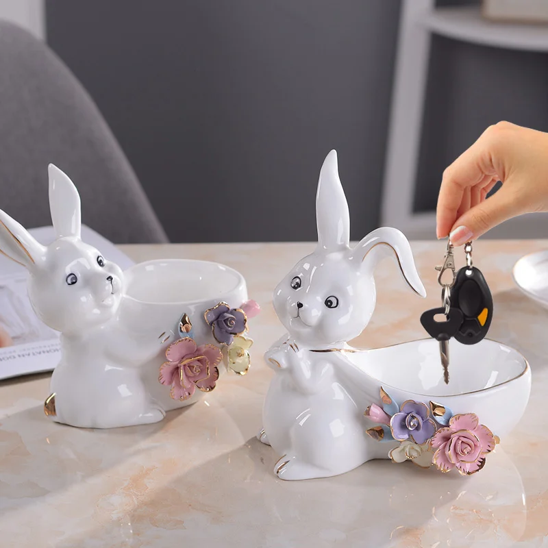 Nordic Creative Ceramic Animal Rabbit Key Storage Sculpture Decoration Living Room Desktop Storage Home Decor Ornaments
Nordic Creative Ceramic Animal Rabbit Key Storage Sculpture Decoration Living Room Desktop Storage Home Decor Ornaments