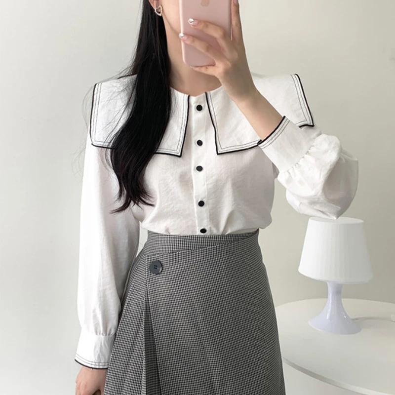 New Vintage solid brown Shirt female Oversize Tops Women Long sleeve Girls Blouse Plus Size Autumn Women Blouses femme Blusas
New Vintage solid brown Shirt female Oversize Tops Women Long sleeve Girls Blouse Plus Size Autumn Women Blouses femme Blusas
