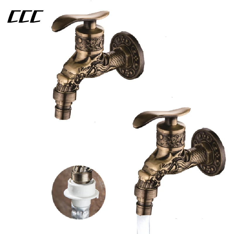 CCC Household fast-open washing machines, mop pools, garden taps, vintage carved wall-mounted zinc alloy taps
CCC Household fast-open washing machines, mop pools, garden taps, vintage carved wall-mounted zinc alloy taps