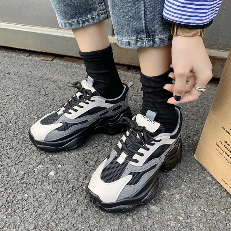 Basket Femme Casual Platform Black Sneakers 2021 Spring Chunky Beige Trainers Breathable Gray Vulcanized Sports Dad Shoes Women
Basket Femme Casual Platform Black Sneakers 2021 Spring Chunky Beige Trainers Breathable Gray Vulcanized Sports Dad Shoes Women