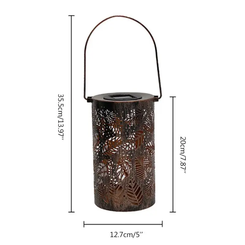 Waterproof Solar LED Lantern Light Garden Metal Leaf Pattern Hanging Lamp Decor 
Waterproof Solar LED Lantern Light Garden Metal Leaf Pattern Hanging Lamp Decor
