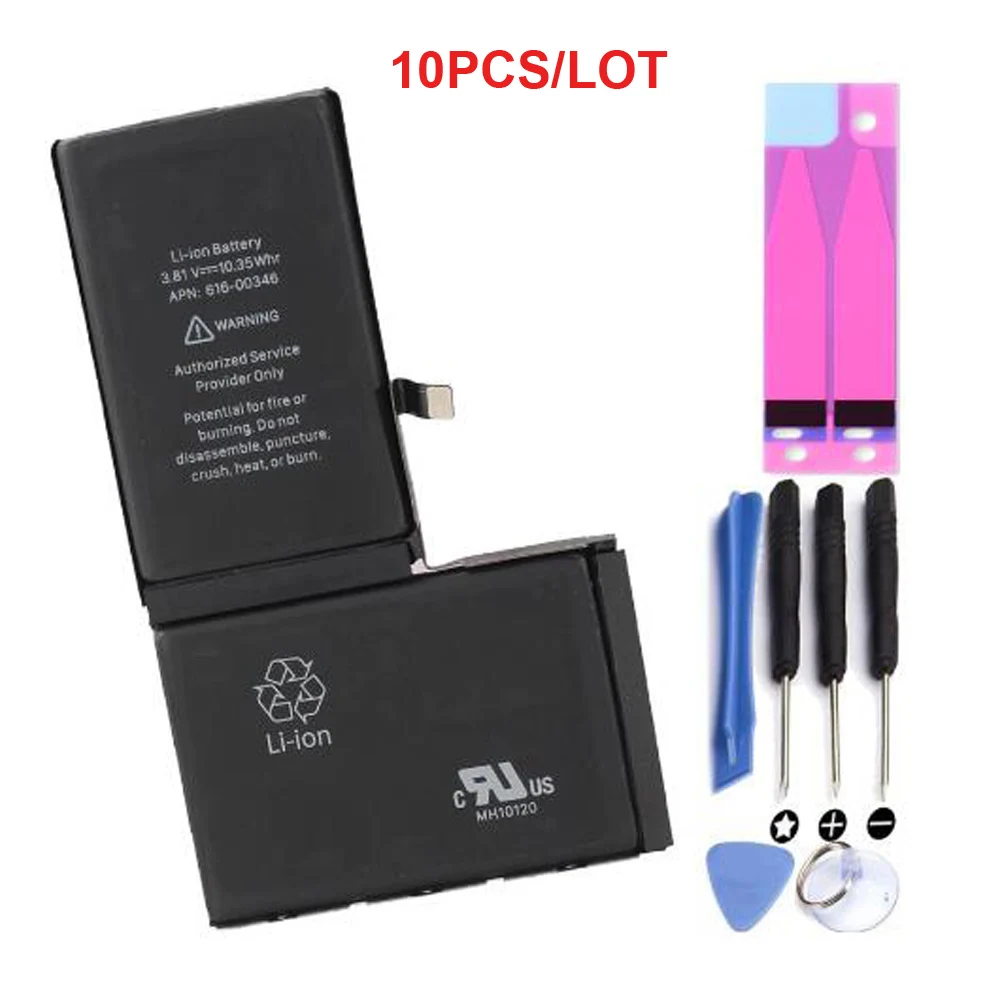 10 per lot for Apple iPhone X Battery replacement 3.82v 2716mAh High capacity zero cycles Top quality Batteria with Tools
10 per lot for Apple iPhone X Battery replacement 3.82v 2716mAh High capacity zero cycles Top quality Batteria with Tools