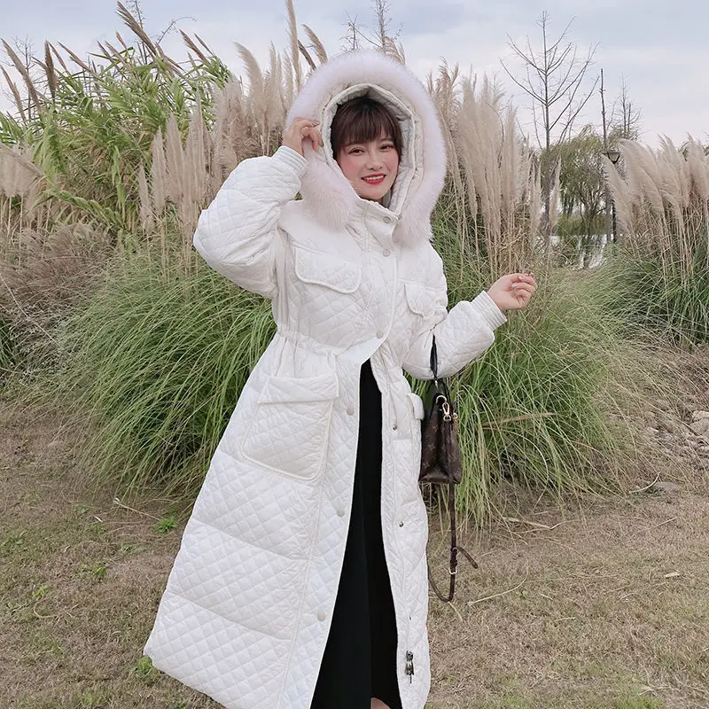 Women's Winter White Duck Down Collar Diamond Down Jacket Korean Solid Color Long Coats and Jackets Women Fox Fur Coat JH1465
Women's Winter White Duck Down Collar Diamond Down Jacket Korean Solid Color Long Coats and Jackets Women Fox Fur Coat JH1465