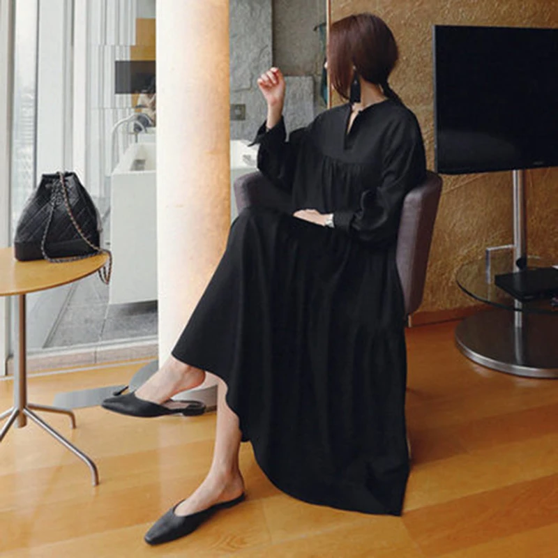 Spring Summer Autumn Dress New Fashion Trend Korean Plus Size Thin O-Neck Cotton Long Solid Dress Female Dress Clothes
Spring Summer Autumn Dress New Fashion Trend Korean Plus Size Thin O-Neck Cotton Long Solid Dress Female Dress Clothes
