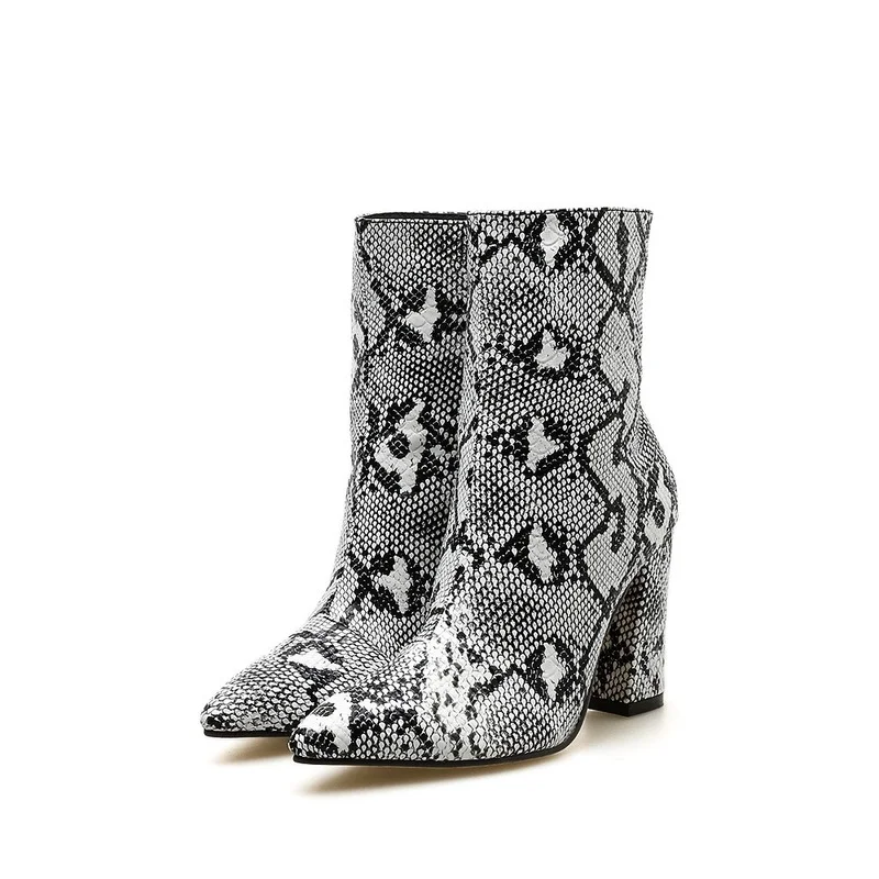Pointed Toe High Heel Women Boots Comfortable Zipper Knight Ankle Boots Solid Color Snake Pattern Ladies Stiletto Women Shoes
Pointed Toe High Heel Women Boots Comfortable Zipper Knight Ankle Boots Solid Color Snake Pattern Ladies Stiletto Women Shoes