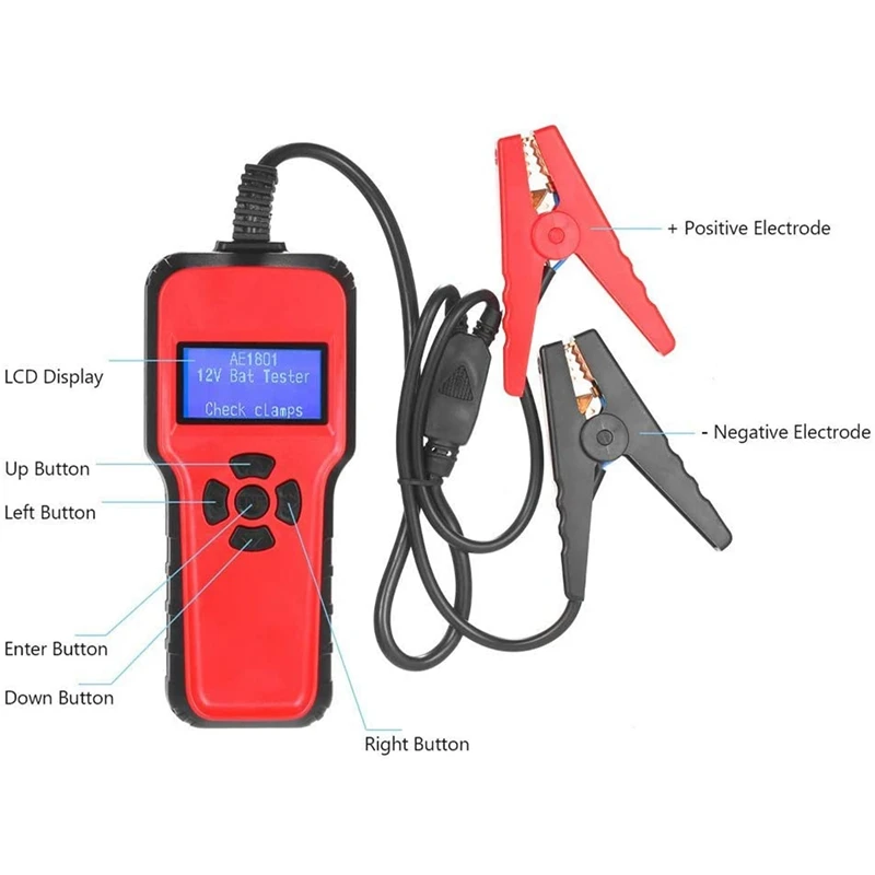Battery Capacity Tester AE1801 Vehicle Battery Tester Auto Car Battery Analyzer Digital Car Tester with 18V LCD Display
Battery Capacity Tester AE1801 Vehicle Battery Tester Auto Car Battery Analyzer Digital Car Tester with 18V LCD Display