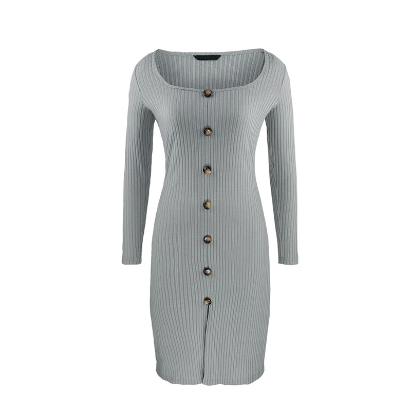 Vintage Knitted Dress Women Autumn Winter Button Square Collar Slim Solid High Waist Dress For Women 2021 New Elegant
Vintage Knitted Dress Women Autumn Winter Button Square Collar Slim Solid High Waist Dress For Women 2021 New Elegant