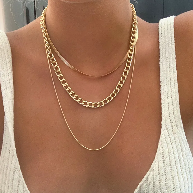 Vintage Gold Multilayer Snake Chain Choker Necklace Women's Punk Metal Thick Chain Coin Collar Necklace 2021 Fashion Jewelry
Vintage Gold Multilayer Snake Chain Choker Necklace Women's Punk Metal Thick Chain Coin Collar Necklace 2021 Fashion Jewelry