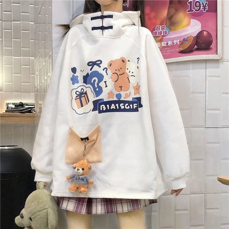 Harajuku Design Anime Hoodies Winter Women's Y2k Cute Bear Print Kawaii Plus Velvet Soft Sister Sweater Girls Aesthetic Pullover
Harajuku Design Anime Hoodies Winter Women's Y2k Cute Bear Print Kawaii Plus Velvet Soft Sister Sweater Girls Aesthetic Pullover