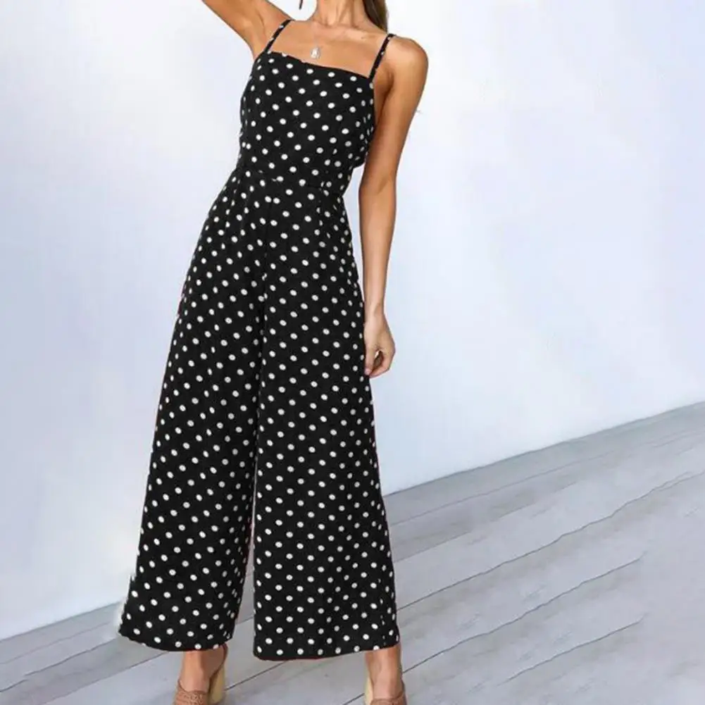 Ladies Hollow Back Bow Tie Rope Jumpsuit Sling High Waist Sweet Women Leisure Polka Dot Print Romper for Vacation Streetwear
Ladies Hollow Back Bow Tie Rope Jumpsuit Sling High Waist Sweet Women Leisure Polka Dot Print Romper for Vacation Streetwear