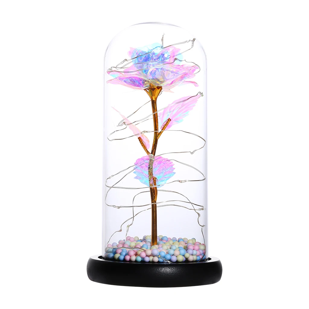 Artificial Gold Foil Rose Flower And LED Light String In Glass Dome On Wooden Base The Best Gift For Women(Battery Not Included)
Artificial Gold Foil Rose Flower And LED Light String In Glass Dome On Wooden Base The Best Gift For Women(Battery Not Included)
