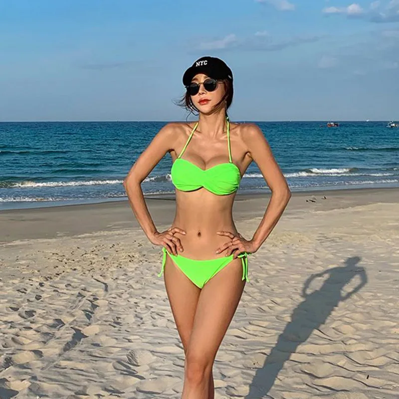 European and American Sexy Big and Small Chests Push up Lacing Triangle Bikini Split Hot Spring Bathing Suit Swimsuit Female
European and American Sexy Big and Small Chests Push up Lacing Triangle Bikini Split Hot Spring Bathing Suit Swimsuit Female