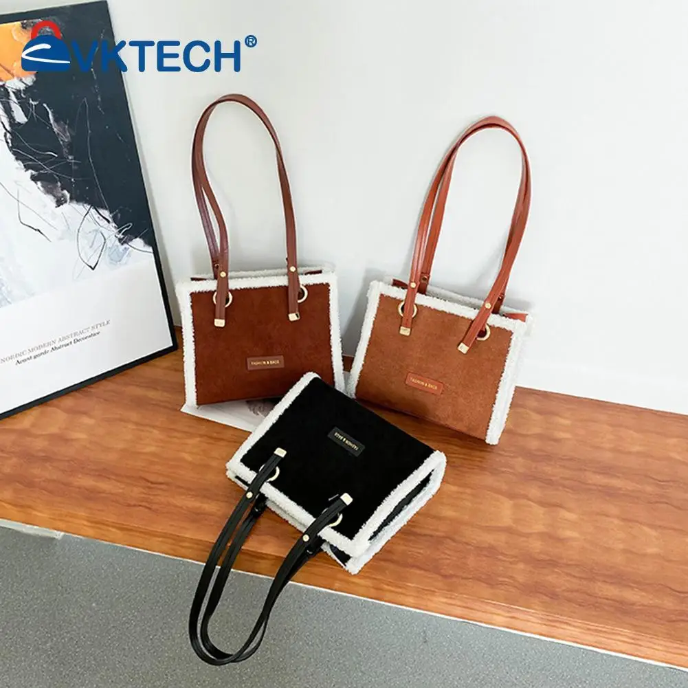 Retro PU Leather Splicing Shoulder Bags for Women Winter Plush Underarm Small Square Handbag Casual Shopper Tote
Retro PU Leather Splicing Shoulder Bags for Women Winter Plush Underarm Small Square Handbag Casual Shopper Tote