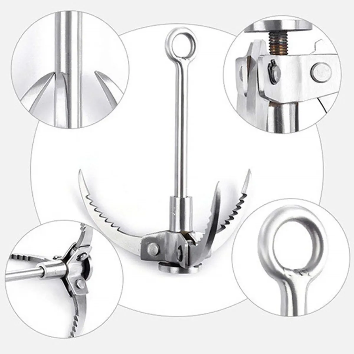 Outdoor Tool Stainless Steel Folding Grappling Gravity Hook Climbing Claw Accessories Gravity Hook Key Chain Camping Tool
Outdoor Tool Stainless Steel Folding Grappling Gravity Hook Climbing Claw Accessories Gravity Hook Key Chain Camping Tool