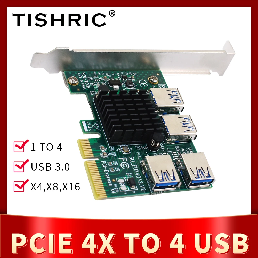 TISHRIC PCI-E16x Riser PCI Express, усилитель видеокарты, Райзер 009s Plus USB 3,0 PCIE 4X на 4 USB, расширенная карта для майнинга
TISHRIC PCI-E16x Riser PCI Express, усилитель видеокарты, Райзер 009s Plus USB 3,0 PCIE 4X на 4 USB, расширенная карта для майнинга