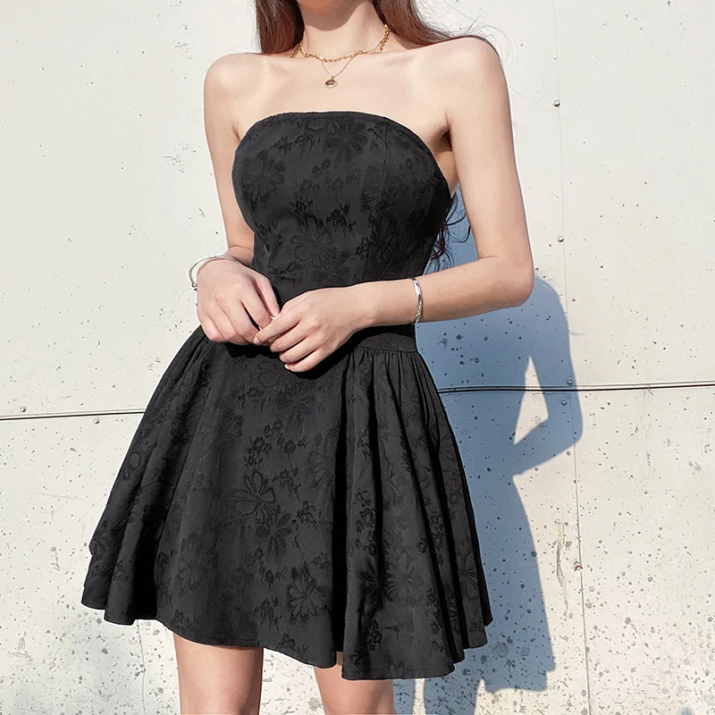 2021 Summer Street Fashion Women's Solid Color Jacquard Tube Top, High Waist, Thin, Big Hem, Sexy Party Temperament Dress
2021 Summer Street Fashion Women's Solid Color Jacquard Tube Top, High Waist, Thin, Big Hem, Sexy Party Temperament Dress