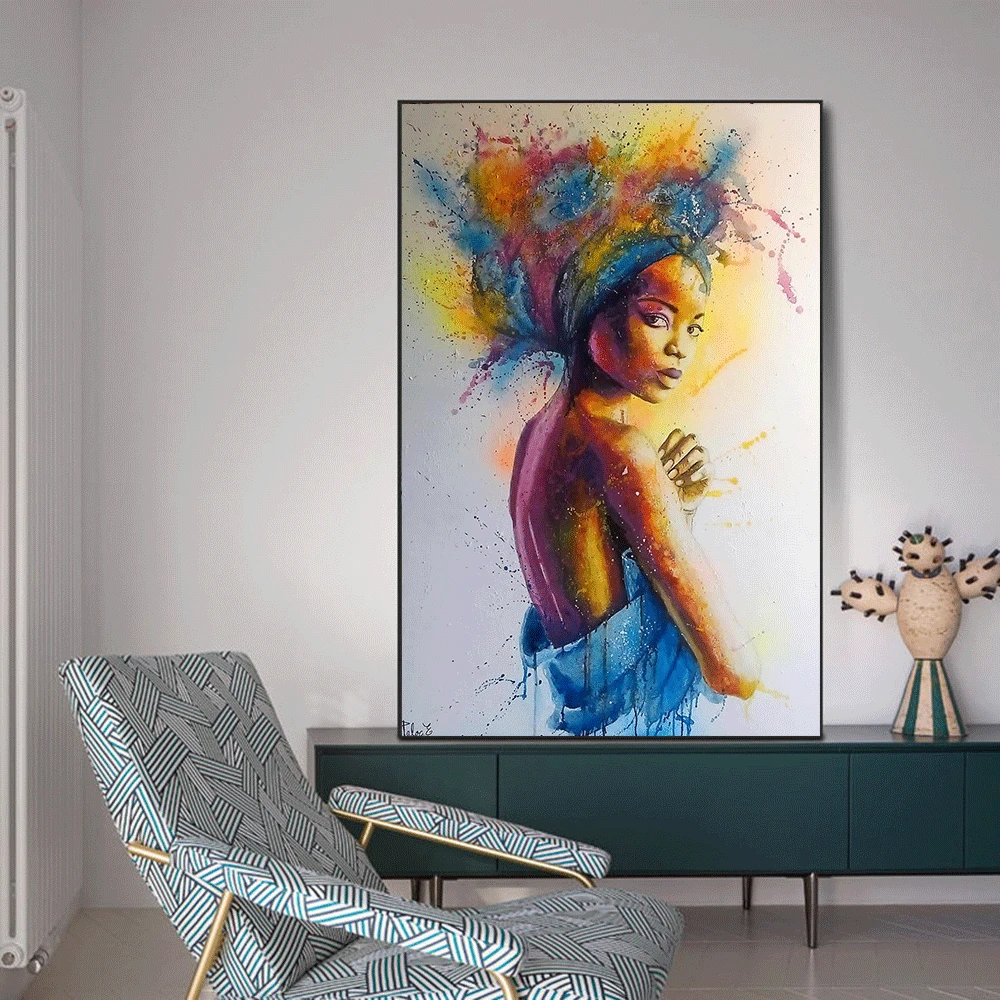 Canvas Painting Decor Painting Oil Painting Poster Modern Wall Art Picture African Colorful Women Picture Oil in Livingroom 
Canvas Painting Decor Painting Oil Painting Poster Modern Wall Art Picture African Colorful Women Picture Oil in Livingroom