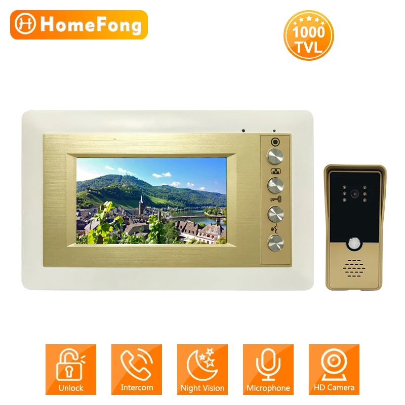 HomeFong Video Intercom Wired Doorbell 1000 TVL Call Panel Camera Entry System Kit 4 Inch Video Door Phone for Home Security
HomeFong Video Intercom Wired Doorbell 1000 TVL Call Panel Camera Entry System Kit 4 Inch Video Door Phone for Home Security