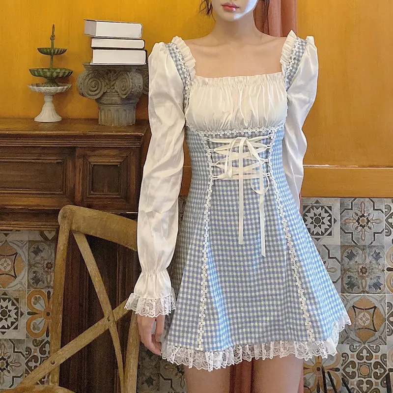 Summer Dresses Robes For Women Casual 2021 Kawaii Fairy Clothes Long Sleeve Strap Mini Maid Dress Lolita Harajuku Cottagecore
Summer Dresses Robes For Women Casual 2021 Kawaii Fairy Clothes Long Sleeve Strap Mini Maid Dress Lolita Harajuku Cottagecore