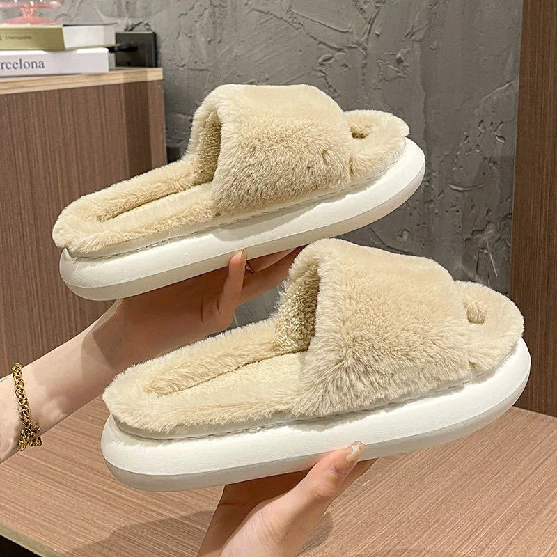 Winter Women Slippers Thick-bottomed Fur Furry Slippers Home Soft Platform Shoes Indoor House Warm Cotton Slippers Flip Flops
Winter Women Slippers Thick-bottomed Fur Furry Slippers Home Soft Platform Shoes Indoor House Warm Cotton Slippers Flip Flops