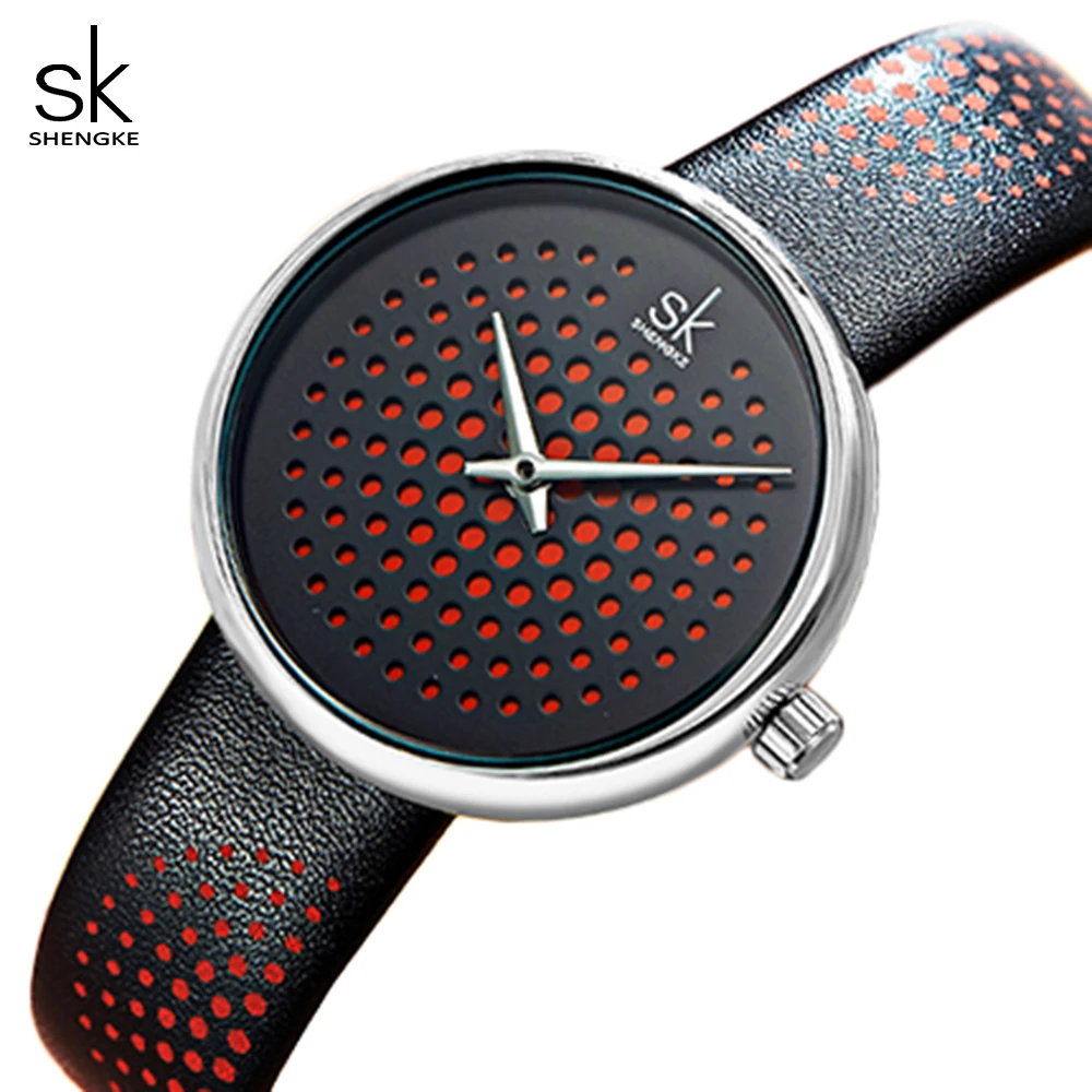 Shengke Women Watches Red Dot Hollow Out Hardlex Dial Leather Buckle Strap Waterproof Ladies Fashion Wristwatch K0128
Shengke Women Watches Red Dot Hollow Out Hardlex Dial Leather Buckle Strap Waterproof Ladies Fashion Wristwatch K0128