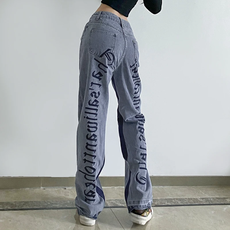 High Waist Pants Women Letter Printing Jeans Cute Hip Hop Fashion Loose Rock Harajuku Street Casual Trousers For Female Pockets
High Waist Pants Women Letter Printing Jeans Cute Hip Hop Fashion Loose Rock Harajuku Street Casual Trousers For Female Pockets