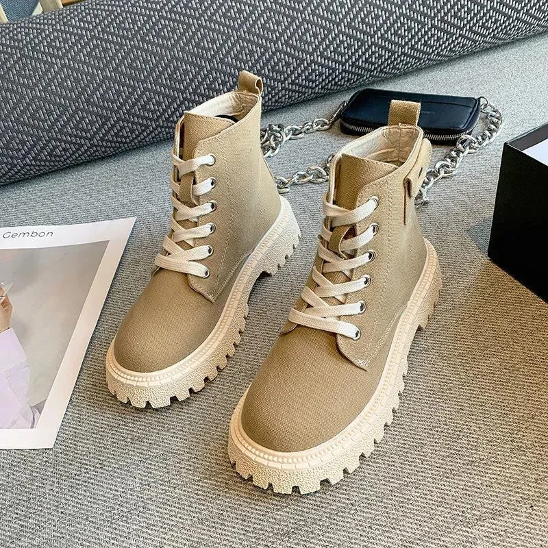 TOPHQWS 2021 Retro Women Ankle Boots Casual Lace Up Platform Martin Boots Female High Quality Canvas Chunky Boots Woman Shoes
TOPHQWS 2021 Retro Women Ankle Boots Casual Lace Up Platform Martin Boots Female High Quality Canvas Chunky Boots Woman Shoes