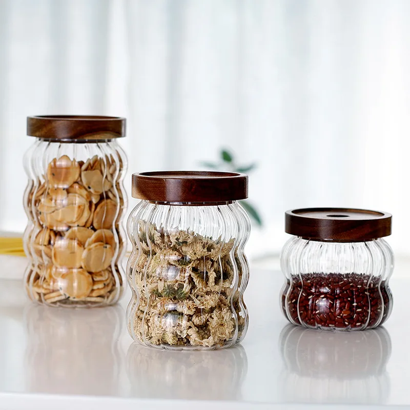 Glass jar acacia wood cover kitchen miscellaneous grains storage finishing tea coffee storage sealed jars set galss bottle
Glass jar acacia wood cover kitchen miscellaneous grains storage finishing tea coffee storage sealed jars set galss bottle